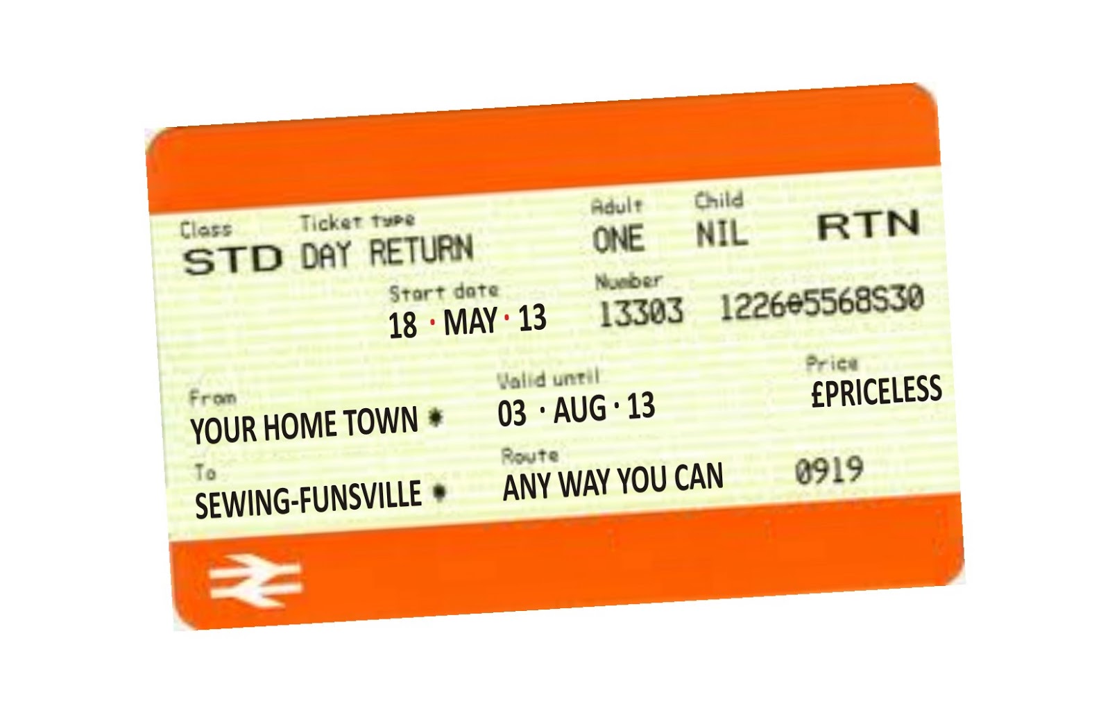 Sew, incidentally... Just Booked My Train Tickets...